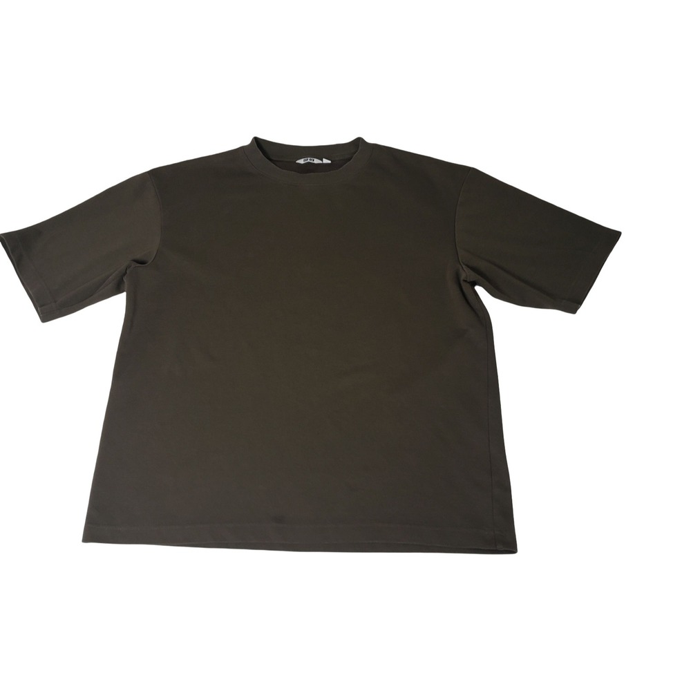 Uniqlo U Mens Relaxed Fit Crew Neck T-Shirt Dark Olive Brown Size M Boxy Tee